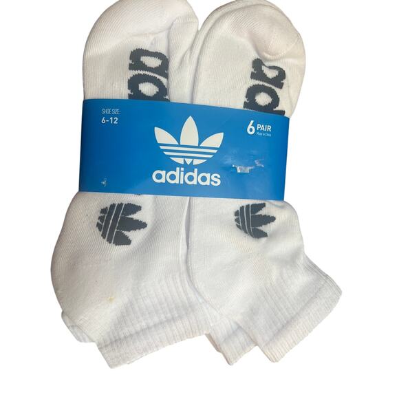 Adidas quarter sock, 6pk sz 6-12 mens, NWT - Picture 1 of 2